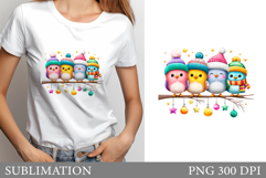Christmas Bird T-Shirt Design. Christmas Bird Sublimation Product Image 1