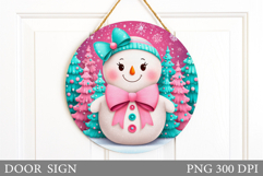 Christmas Snowman Door Sign. Christmas Door Sign Sublimation Product Image 1
