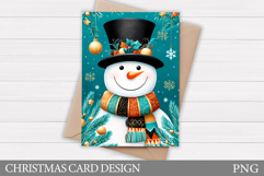 Cute Snowman Card Printable. Christmas Card Design Product Image 1