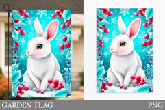 Christmas Bunny Garden Flag. Christmas Garden Flag Design Product Image 1