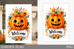 Halloween Garden Flag Design. Halloween Pumpkin Garden Flag Product Image 1