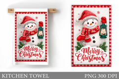 Snowman Kitchen Towel Design. Christmas Kitchen Towel Product Image 1