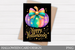Halloween Pumpkin Card Design. Halloween Card Printable Product Image 1