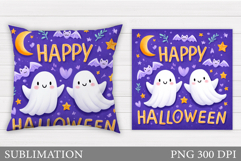 Halloween Ghost Pillow Design. Halloween Ghost Sublimation Product Image 1