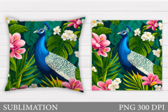 Peacock Pillow Sublimation. Peacock Sublimation Product Image 1