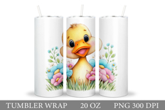 Cute Duck Tumbler Design. Spring Tumbler Sublimation Product Image 1