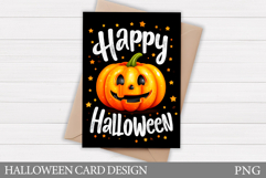 Halloween Card Printable. Halloween Pumpkin Card Design Product Image 1
