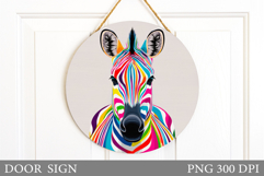 Zebra Door Sign Design. Zebra Sublimation Product Image 1