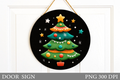 Christmas Tree Door Sign. Christmas Door Sign Design Product Image 1