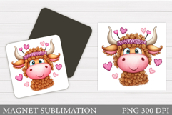 Cute Cow Magnet Design. Cute Cow Sublimation Product Image 1