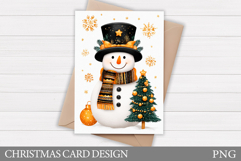 Cute Snowman Card Printable. Christmas Card Design Product Image 1