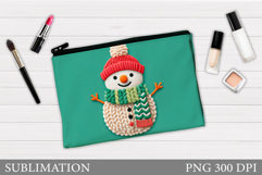 Snowman Cosmetics Bag. Christmas Makeup Bag Sublimation Product Image 1