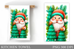 Santa Claus Kitchen Towel. Christmas Kitchen Towel Design Product Image 1