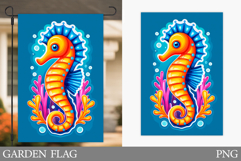 Seahorse Garden Flag Design. Sea Garden Flag Sublimation Product Image 1
