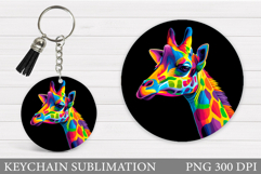 Giraffe Keychain Design. Giraffe Sublimation Product Image 1