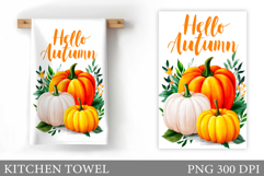 Pumpkin Kitchen Towel. Flowers Kitchen Towel Design Product Image 1