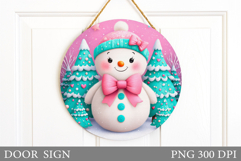 Christmas Snowman Door Sign. Christmas Door Sign Sublimation Product Image 1