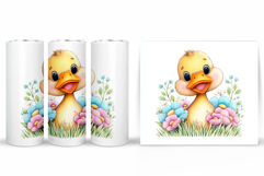 Cute Duck Tumbler Design. Spring Tumbler Sublimation Product Image 2