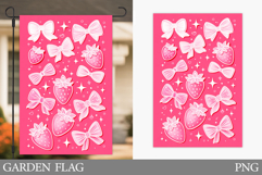 Strawberry Garden Flag Design. Summer Garden Flag Product Image 1