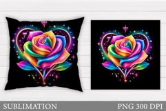 Rose Sublimation. Rose Pillow Sublimation Product Image 1