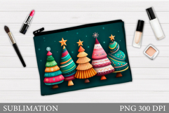 Christmas Cosmetics Bag. Christmas Tree Makeup Bag Design Product Image 1