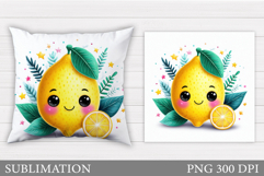 Cute Lemon Pillow Design. Cute Lemon Sublimation Product Image 1