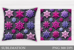 Snowflakes Pillow Design. Christmas Pillow Sublimation Product Image 1