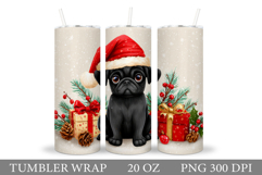 Christmas Dog Tumbler Design. Christmas Tumbler Sublimation Product Image 1