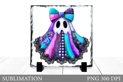 Cute Ghost Slate Design. Halloween Slate Sublimation Product Image 1