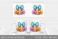 Halloween Pumpkin Mug Design. Halloween Mug Sublimation Product Image 1