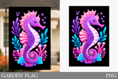 Seahorse Garden Flag Design. Sea Garden Flag Sublimation Product Image 1