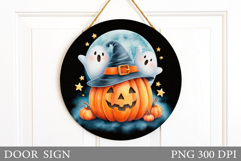 Halloween Pumpkin Door Sign. Halloween Door Sign Design Product Image 1