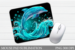 Dolphin Mouse Pad Design. Sea Mouse Pad Sublimation Product Image 1