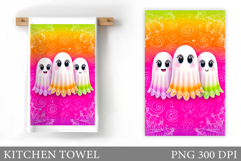 Ghost Kitchen Towel Design. Halloween Pumpkin Towel Product Image 1