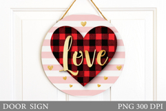 Valentines Door Sign Sublimation. Love Door Sign Design Product Image 1