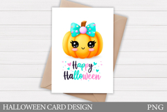 Halloween Card Printable. Halloween Pumpkin Card Design Product Image 1