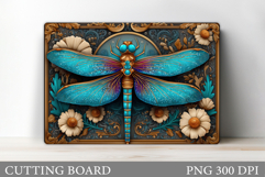 Dragonfly Cutting Board. Flowers Cutting Board Design Product Image 1