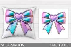 Iridescent Bow Pillow Design. Iridescent Bow Sublimation Product Image 1