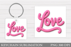 Love Keychain Design. Valentine Keychain Sublimation Product Image 1