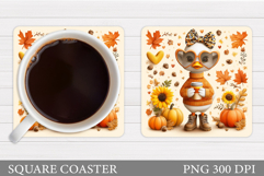 Fall Goose Coaster Design. Fall Coaster Sublimation Product Image 1