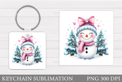 Christmas Snowman Keychain. Christmas Keychain Design Product Image 1