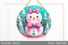 Christmas Snowman Door Sign. Christmas Door Sign Design Product Image 1