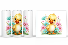 Cute Duck Tumbler Design. Spring Tumbler Sublimation Product Image 2