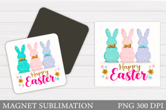 Easter Bunny Magnet Design. Easter Magnet Sublimation Product Image 1