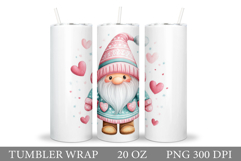 Valentines Gnome Tumbler. Valentines Tumbler Sublimation Product Image 1