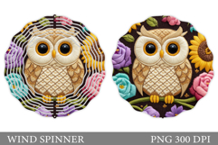 Cute Owl Wind Spinner Design. Owl Summer Wind Spinner Product Image 1