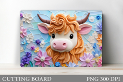 Highland Cow Cutting Board Design. Cow Kitchen Cutting Board Product Image 1