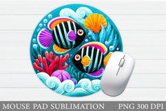 Fish Mouse Pad Design. Sea Mouse Pad Sublimation Product Image 1