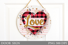 Valentines Door Sign Sublimation. Love Door Sign Design Product Image 1