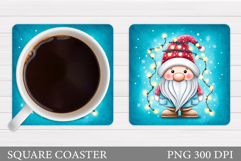 Christmas Gnome Coaster. Christmas Coaster Sublimation Product Image 1